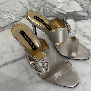 Silver Embellished Women's Heels